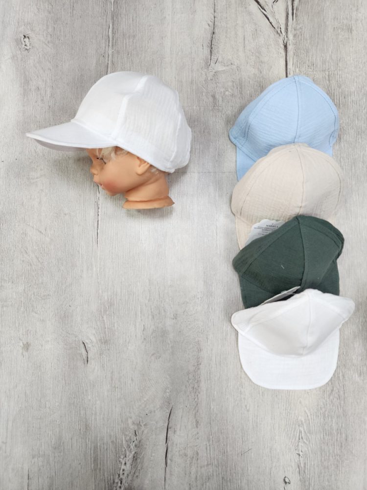 Кепочка Мариэла на резинке из муслина (5 шт*160 р)